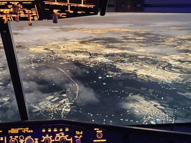 Bestechende Grafik im A320 Simulator